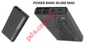 Power Bank XO PB96 Lion 30000mah (REAL 20.000MAH) Black Port 3 IN & 4 OUT LED Box