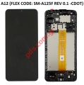 Γνήσια οθόνη LCD Samsung A125F Galaxy A12 2020 Black (ORIGINAL W/FRAME) FLEX CODE: SM-A125F REV 0.1 - CDOT