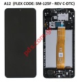 Γνήσια οθόνη LCD Samsung A125F Galaxy A12 2020 Black (ORIGINAL W/FRAME) FLEX CODE: SM-A125F REV C - DTC