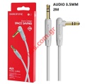 Cable Audio AUX Borofone BL4 2M Jack 3.5 to 3.5mm male angle white