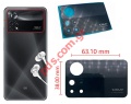 Back camera glass Xiaomi Poco X4 Pro 5G (M2102J20SG) 2021 Black EMPTY back main camera glass Bulk