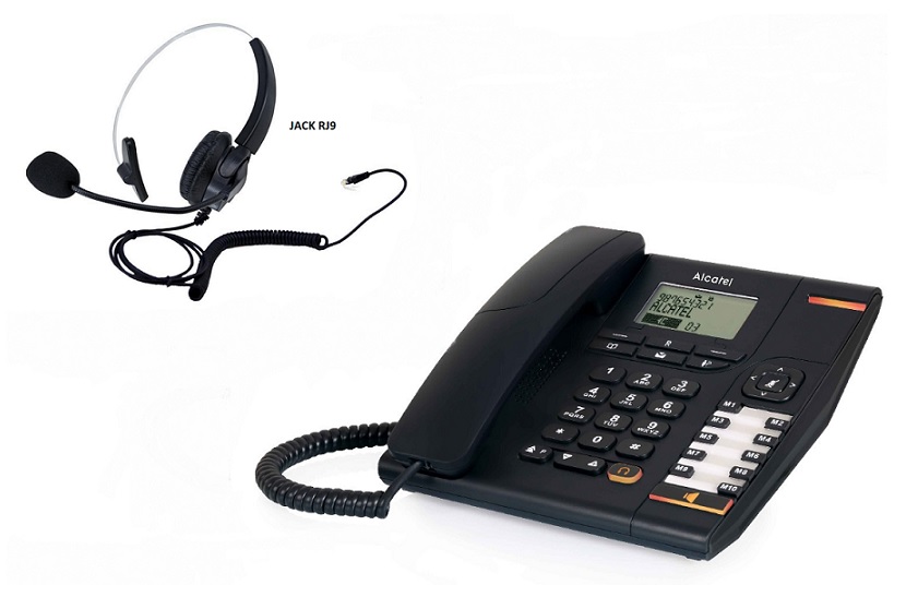 Telephone Digital Alcatel 880 Black with Caller ID hEADSET rj9 bOX