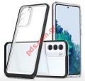 Case Samsung S23 Galaxy S911B Back TPU with Cover Transparent frame black Blister