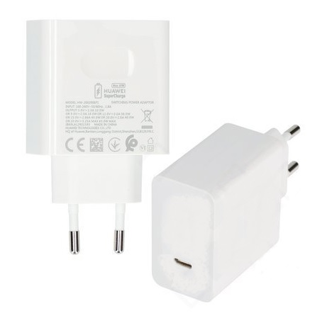 Original Travel charger Huawei HW-200200EP1 65W White USB TYPE-C Super Fast Power Adaptor ORIGINAL