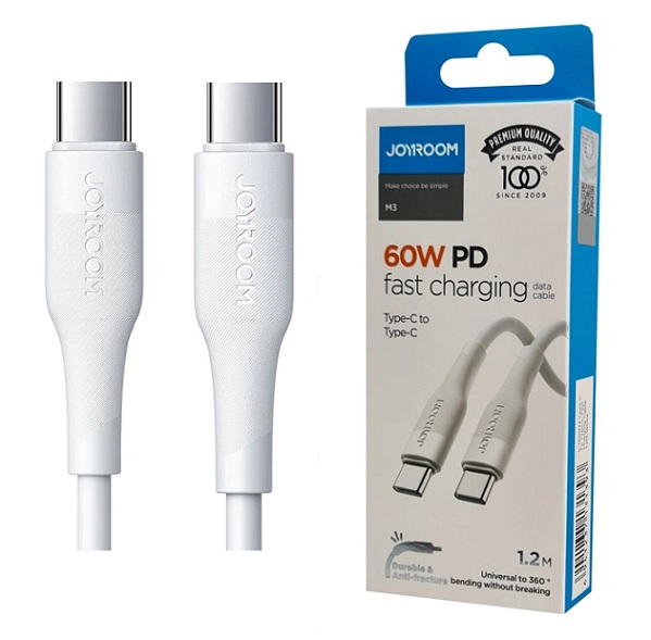  Joyroom S-1230M3 60W 1.2M Type-C to Type-C White Super fast charge        Box