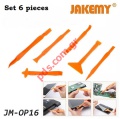 Set tool opener plastic fiber Jakemy JM-OP16 with 6 pieces Blister