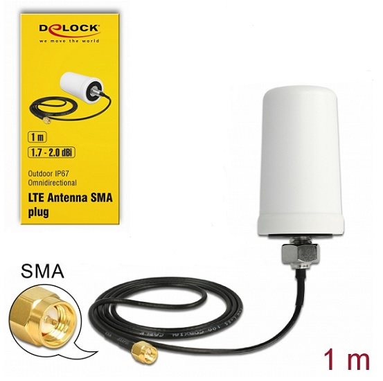   Delock ULA100 4G LTE IP67 1M   SMA 1,7 - 2,0 dBi Box