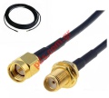 Cable coaxial RF GSM RG174 15M SMA FEMALE/MALE Low Loss Black