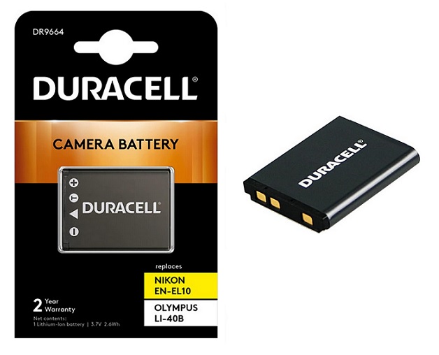 Battery camera Duracell DR9664  Olympus LI-40B & Nikon EN-EL10 3.7V Lion 700mAh Blister