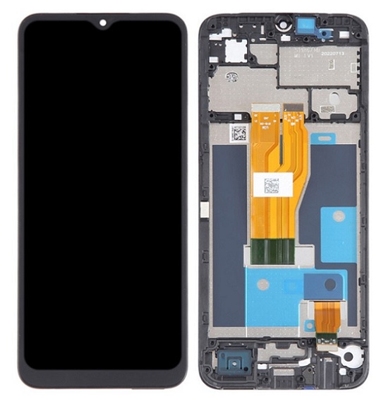 Set LCD Realme C33 (RMX-3624) 2022 Black W/Frame Display OEM Touch screen with Digitizer Bulk