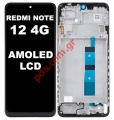    Xiaomi Redmi Note 12 4G (23021RAAEG, 23021RAA2Y) AMOLED LCD Display with Touch Screen Digitizer Frame Bezel Onyx Gray ORIGINAL SVP BOX
