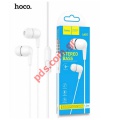 Wired earphones Hoco M97 stereo White with mic, 1.2m, 3.5mm plug, one-button control Box