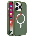 Case back cover IPHONE 15 6.7 PRO MAX Green back cover Magnetic Silicon Blister