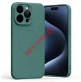 Case back cover IPHONE 15 PRO MAX 6.7 Green back cover Magsafe Silicon Blister
