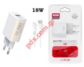 Travel charger set XO L85D Fast 18W QC3.00 White 2 pcs Blister