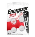 Buttoncell Lithium Energizer CR2032 3V Set 4 Blister