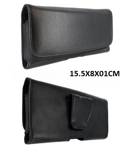 Leather case magnetic horizontal XL (15x7x1.2 cm) for mobile phones