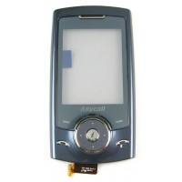 Original housing front Samsung U600 silver blue