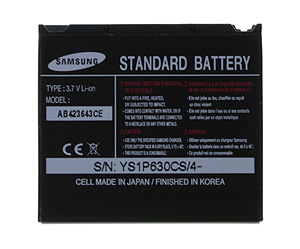   Samsung AB423643CE Bulk D830, E840, U100, U600, X820 (Li-Ion 800 mAh) 