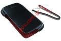 Leather case Nokia E66 Pouch Black/Red Bulk (FINISH)