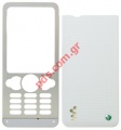 Original front and battery cover SonyEricsson W302 in white color 