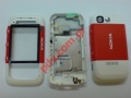 Original housing set Nokia 530 in white red color 3 pcs