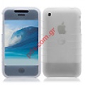 Case from silicon for Apple iPhone 3G in white color