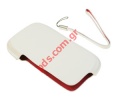 Original leather case Nokia E66 Pouch White/Red Bulk
