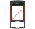 Original housing Nokia X3 front cover in red color and display glass