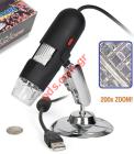   DigiMicro TY2002-7 USB 2.0MP 30FPS  8 led & zoom 1000x HFD Digital Microscope Video Camera (White)