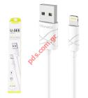 High quality cable  USB Lightning USAMS SJ038 White iPhone 5 (8 pin) 1M to microusb bulk