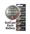 Battery Renata CR2025 (BR2025) 3V 165mAh Coin Lithium Battery (1 PIECES) 