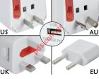 Universal adapter for 220v all world plud and fuse secure device