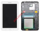   set LCD White Samsung SM-T113 Galaxy Tab 3 7.0 Lite Front cover with touch screen Digitizer and Display   