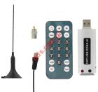    Digital USB TV Tuner USB Dongle TV Tuner DVB-T Receiver MPEG-4 incl. 28 dB DVB-T antenna