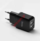   Hoco C33A 5V/2.4A DUAL USB Black Adaptor Superior Fast Charging Blister