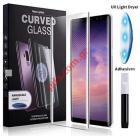 Tempered glass film Samsung Galaxy Note 9 N960 3D UV (Nano optics) Transparent full glue Curved 0,25mm Clear.