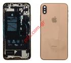    iPhone XS MAX 6.5inch Gold (ORIGINAL) PULLED middle back cover frame including all parts complete   