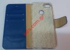 Case flip book pocket stand Huawei Honor 9 Lite Blue