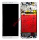    LCD White Huawei P SMART (FIG-LX1)    Complete with front frame display touch screen digitizer and battery