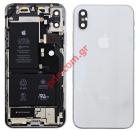 Original Back cover (PULLED) iPhone X White Full (Models A1865, A1901, A1902) with battery