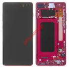 Original set LCD Samsung G975F Galaxy S10+ Prism Red (Complete Frame Display touch screen with digitizer)