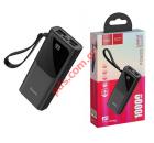 Power Bank Premium Hoco J41 Treasure 10000mAh Black USB-C, Micro USB & Lightning  2  USB  Fast Charging, LED BOX