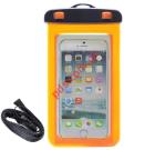 Case Waterproof ANC-065 Orange for smarthones until 6,5 inch.
