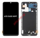  LCD Samsung A705 Galaxy A70 2019 (W/FRAME) OEM SOFT OLED Black    Display module with Touch screen Digitizer ()