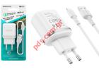   Borofone BA36A MICROUSB White Fast charge 2A 18W 1xUSB 3.0 cable    Blister