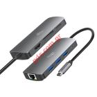 Adaptor Hub Media-Tech MT5044 8  1 USB-C  3xUSB 3.0, USB-C PD, HDMI, RJ45, SD & SD Port  Box
