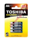   Toshiba HIGH POWER AAA LR03 4 pcs Alkaline (LR03GCP BP-4) Blister