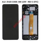 Set LCD Samsung A125F Galaxy A12 2020 Black (ORIGINAL W/FRAME) FLEX CODE: SM-A125F REV C - DTC BOX