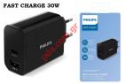   Philips Fast charger 30W (DLP2621-12) USB & Type-C Black    Box